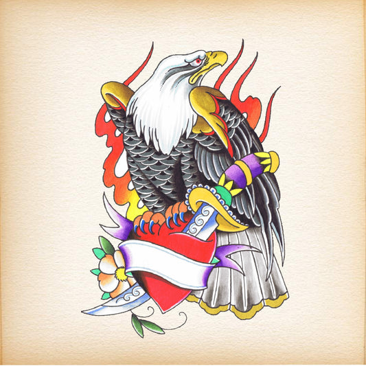 Traditional Tattoo   Eagle & Dagger