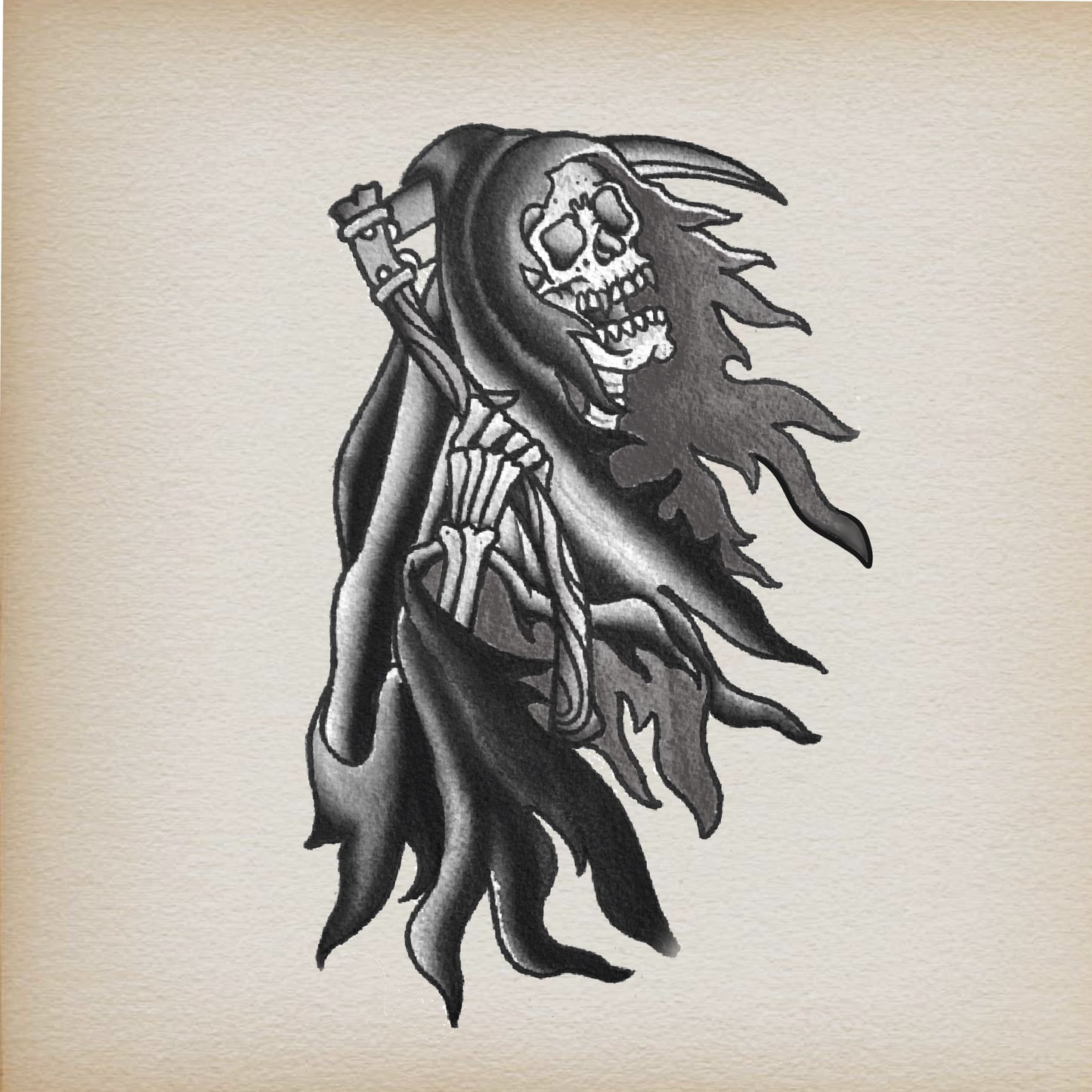 Traditional Tattoo   Fiery Reaper