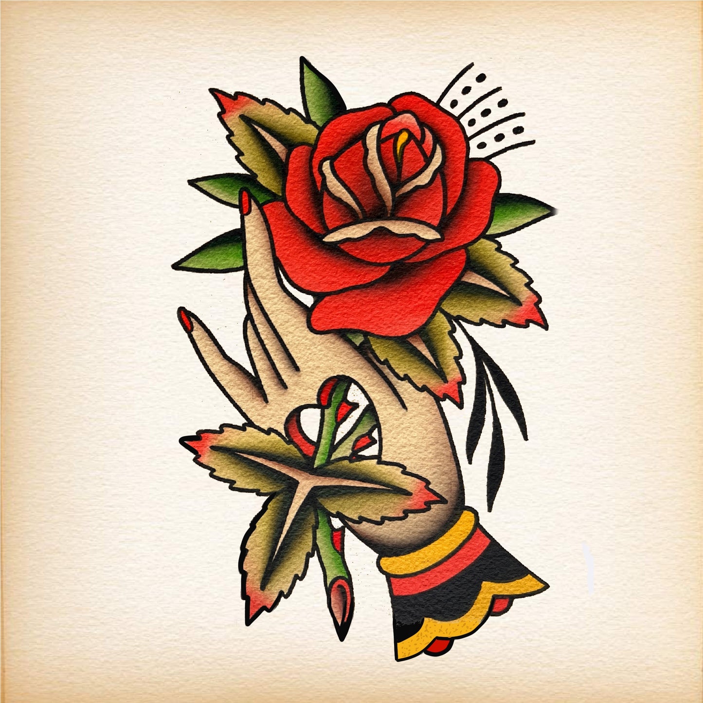 Traditional Tattoo   Rose in Hand