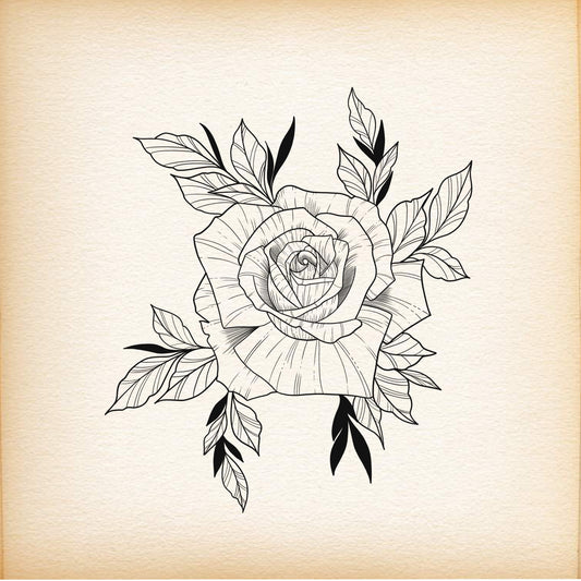 Fine Line Tattoo   Rose